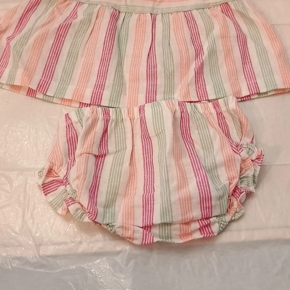 Carter's 2 Piece Striped Sleeveless Casual Dress 0-3 Months